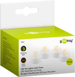Set of 4 LED tea lights with timer Set of 4 LED tea lights with timer