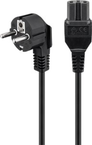 Angled Connection Cable with hot-condition coupler, 2 m, Black, (3*0.75 mm²)