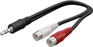 3.5 mm Audio Cable Adapter, Male to Stereo RCA Female