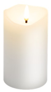 LED Real Wax Candle, white, 7.5 x 12.5 cm