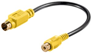 Video Cable Adapter, S-Video to Composite