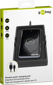 Wireless vehicle fast charger 10 W, black Wireless vehicle fast charger 10 W, black