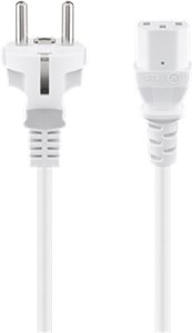 IEC Cord, 1.5 m, White, (3*0.75 mm²)