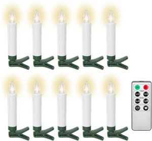 10 Wireless LED Christmas Tree Candles