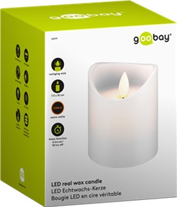 LED white real wax candle, 7.5 x 10Â cm LED white real wax candle, 7.5 x 10Â cm