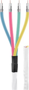 80 dB Quattro coax- antenna cable, 2x shielded, CCS, white 80 dB Quattro coax- antenna cable, 2x shielded, CCS, white