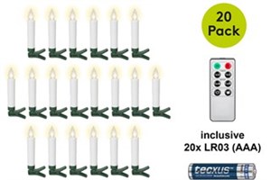 20 Wireless LED Christmas Tree Candles incl. 20x AAA (LR03)