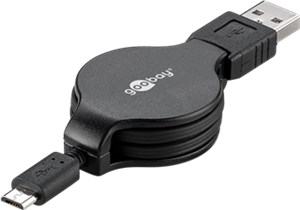 Micro USB charging and sync cable; retractable Micro USB charging and sync cable; retractable