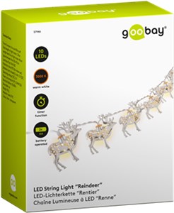 String Light "Reindeer" with 10 LEDs, silver with shadow effect String Light "Reindeer" with 10 LEDs, silver with shadow effect
