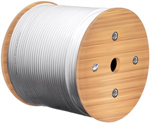 80 dB Quattro coax- antenna cable, 2x shielded, CCS, white 80 dB Quattro coax- antenna cable, 2x shielded, CCS, white