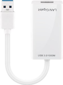 USB-A Ethernet Adapter, white