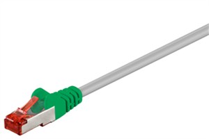 CAT 6 Crossover Patch Cable, S/FTP (PiMF), grey, Green