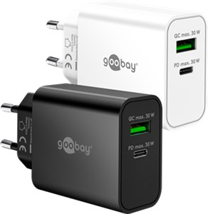 USB-C™ PD GaN Dual Fast Charger (30 W) white USB-C™ PD GaN Dual Fast Charger (30 W) white