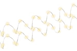 2x Silver Wire Light Chain with 20 LEDs, incl. Timer