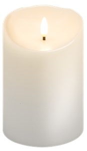 LED Real Wax Candle, white, 10 x 15 cm