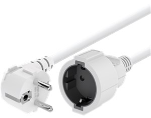 Extension Lead Earth Contact, 10 m, White, (3*1.5 mm²)