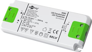 Constant Current LED Transformer 700 mA, 12 W, Superflat