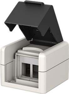 Outdoor Surface-Mounted Box IP44, 2x Keystone Ports, 