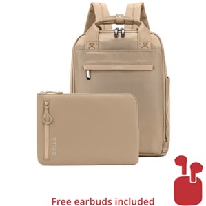 Set of Backpack and Laptop Sleeve 13 Inch, Coffee