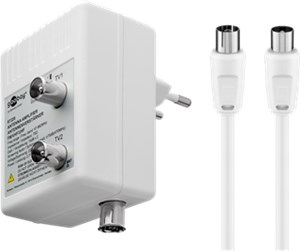 Antenna Amplifier with 2 Outputs, 15-30 dB