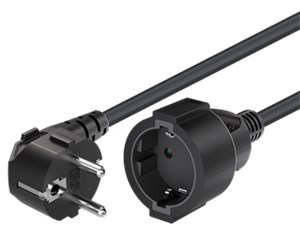 Extension Lead Earth Contact, 2 m, Black, (3*1.5 mm²)
