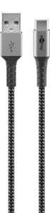 USB-C™ to USB-A Textile Cable with Metal Plugs (Space Grey/Silver), 1 m USB-C™ to USB-A Textile Cable with Metal Plugs (Space Grey/Silver), 1 m